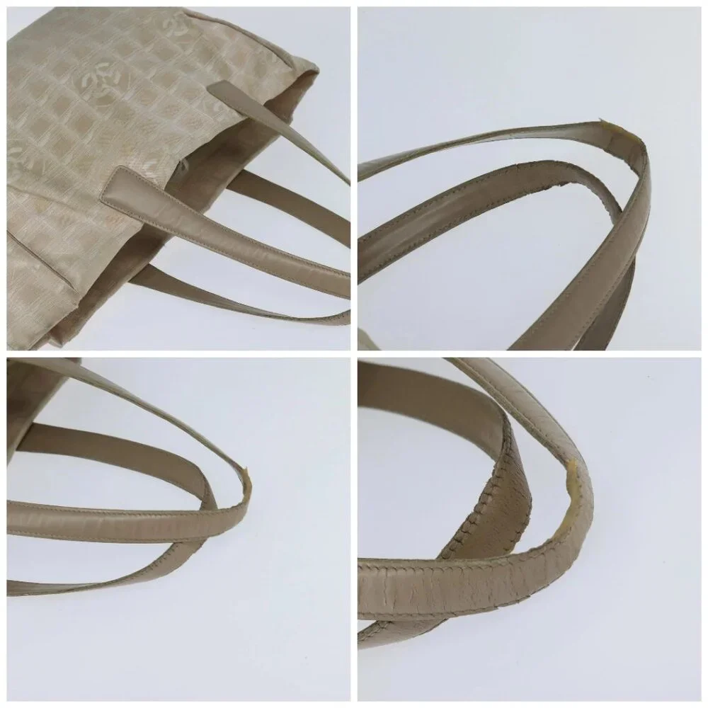 CHANEL New Travel Line Tote Bag Nylon Beige Gold CC - Picture 16 of 16